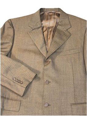 Canali Blazer Men’s 42‎ Eu 52 Brown Plaid Wool